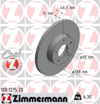 Zimmermann Brake Disc for AUDI A4 Avant (8D5, B5) front