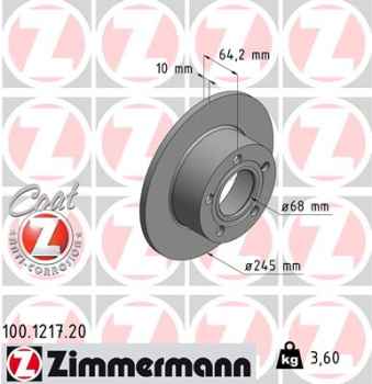 Zimmermann Brake Disc for AUDI A6 (4A2, C4) rear