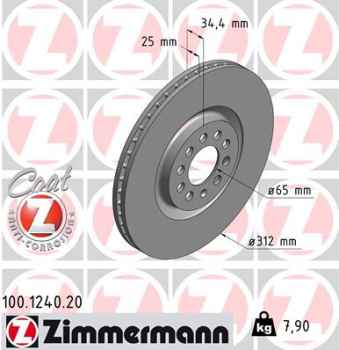 Zimmermann Brake Disc for AUDI TT (8N3) front