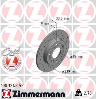 Zimmermann Sport Brake Disc for AUDI TT (8N3) rear