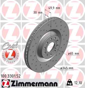 Zimmermann Sport Brake Disc for VW SCIROCCO (137, 138) front