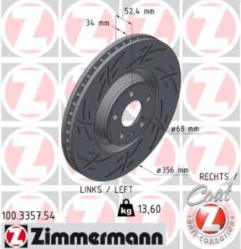 Zimmermann Sportbremsscheibe Black Z für AUDI A8 D4 (4H2, 4H8, 4HC, 4HL) vorne links