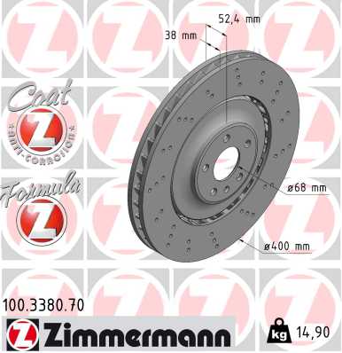 Zimmermann Bremsscheibe Formula Z für AUDI A7 Sportback (4GA, 4GF) vorne