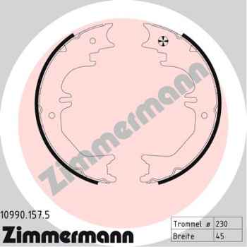 Zimmermann Brake Shoe Set for TOYOTA LAND CRUISER 100 (_J1_) rear / parking brake