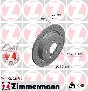 Zimmermann Sport Brake Disc for MINI MINI Cabriolet (R57) rear