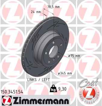 Zimmermann Sportbremsscheibe Black Z für BMW X5 (E70) hinten links