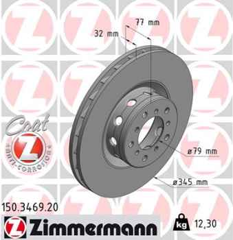 Zimmermann Brake Disc for BMW 5 (E39) front right