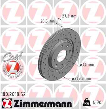 Zimmermann Sport Brake Disc for PEUGEOT 405 II Break (4E) front