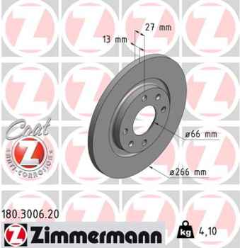 Zimmermann Brake Disc for CITROËN C3 II (SC_) front