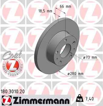 Zimmermann Brake Disc for CITROËN JUMPER Pritsche/Fahrgestell (230) front