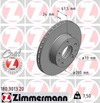 Zimmermann Brake Disc for CITROËN JUMPER Pritsche/Fahrgestell (230) front