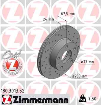 Zimmermann Sport Brake Disc for CITROËN JUMPER Pritsche/Fahrgestell (230) front