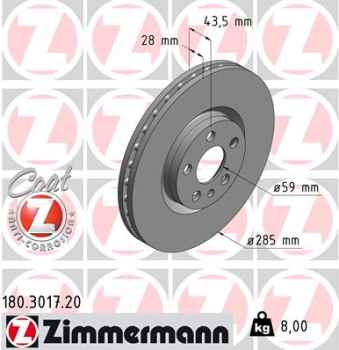 Zimmermann Brake Disc for FIAT SCUDO Combinato (220_) front