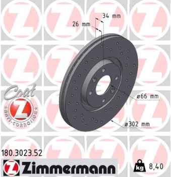 Zimmermann Sport Brake Disc for CITROËN C4 I (LC_) front