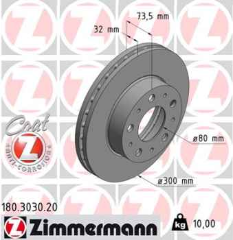 Zimmermann Brake Disc for CITROËN JUMPER Kasten front