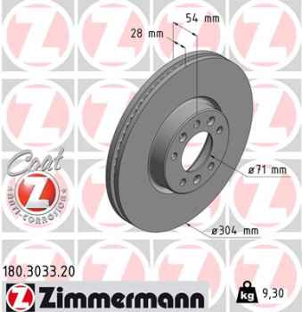 Zimmermann Brake Disc for TOYOTA PROACE Kasten (MDZ_) front