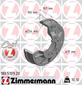 Zimmermann Bremstrommel für CITROËN JUMPY (VF7) hinten