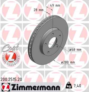 Zimmermann Brake Disc for NISSAN MAXIMA / MAXIMA QX V (A33) front