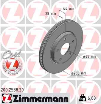 Zimmermann Brake Disc for NISSAN LEAF (ZE0) front