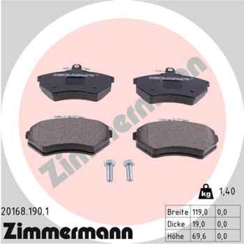 Zimmermann Brake pads for VW GOLF III Cabriolet (1E7) front