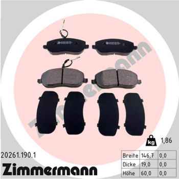 Zimmermann Brake pads for CITROËN JUMPY (U6U) front