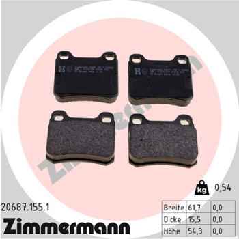 Zimmermann Brake pads for MERCEDES-BENZ E-KLASSE Coupe (C124) rear