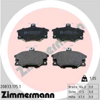 Zimmermann Brake pads for LANCIA PRISMA (831_) front