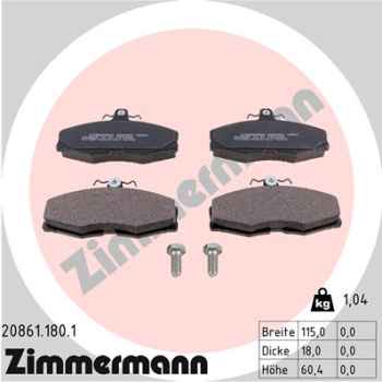 Zimmermann Brake pads for SKODA FELICIA II Kombi (6U5) front