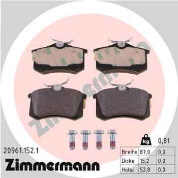 Zimmermann Brake pads for PEUGEOT 405 II (4B) rear