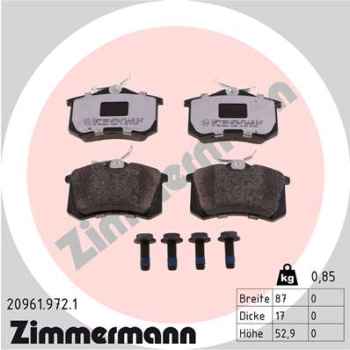 Zimmermann rd:z Brake pads for VW GOLF PLUS (5M1, 521) rear