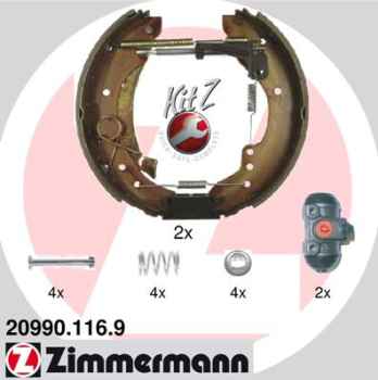 Zimmermann Brake Shoe Kit for FIAT DUCATO Bus (230_) rear