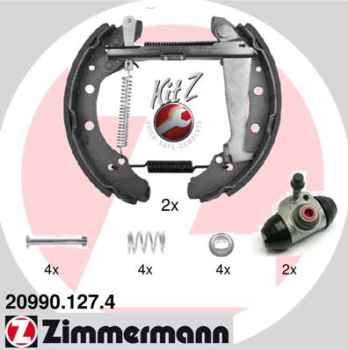 Zimmermann Brake Shoe Kit for SKODA FELICIA I Pick-up (6UF, 6U7) rear