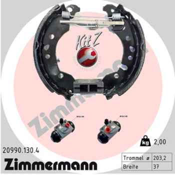 Zimmermann Brake Shoe Kit for SMART FORTWO Cabriolet (453) rear