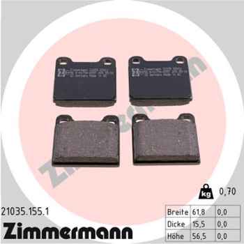 Zimmermann Brake pads for MERCEDES-BENZ KOMBI T-Model (S123) rear