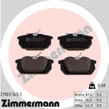 Zimmermann Brake pads for LANCIA DELTA II (836_) rear