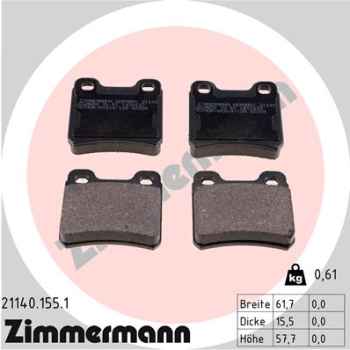 Zimmermann Brake pads for OPEL VECTRA A CC (J89) rear