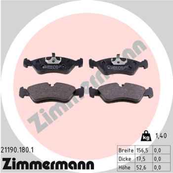 Zimmermann Brake pads for OPEL VECTRA A CC (J89) front