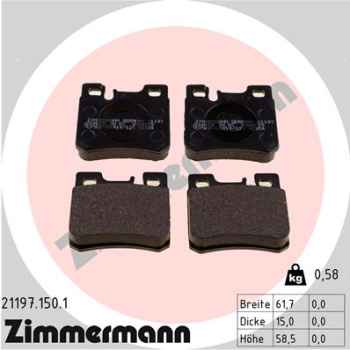 Zimmermann Brake pads for MERCEDES-BENZ C-KLASSE (W202) rear