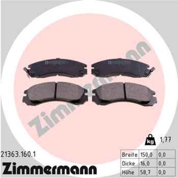 Zimmermann Brake pads for MITSUBISHI OUTLANDER I (CU_W) front