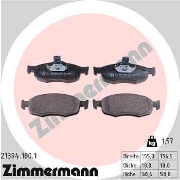 Zimmermann Brake pads for FORD SCORPIO I (GAE, GGE) front