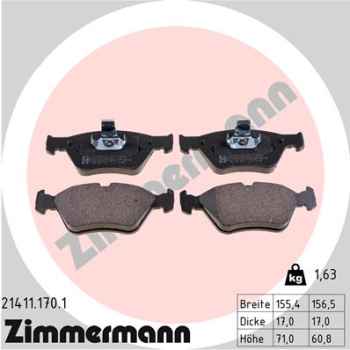 Zimmermann Brake pads for OPEL VECTRA A (J89) front