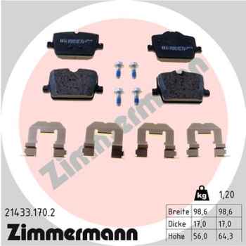Zimmermann Brake pads for TOYOTA SUPRA (DB_) rear