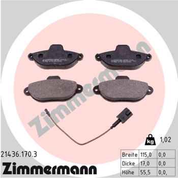 Zimmermann Brake pads for FIAT 500 (312_) front