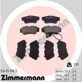 Zimmermann Brake pads for VW TRANSPORTER T4 Kasten (70A, 70H, 7DA, 7DH) front