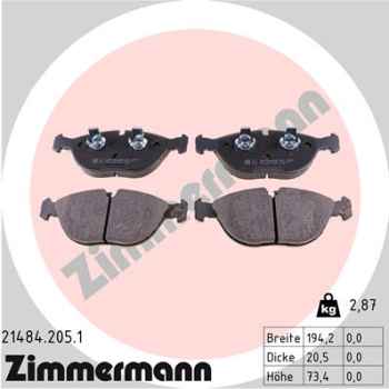 Zimmermann Brake pads for VW PASSAT Variant (3B6) front