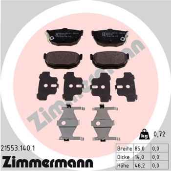 Zimmermann Brake pads for HYUNDAI COUPE (RD) rear