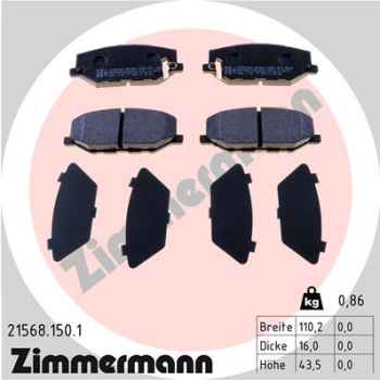 Zimmermann Brake pads for SUZUKI JIMNY Geländewagen geschlossen (A6G) front