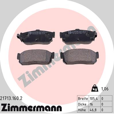 Zimmermann Brake pads for NISSAN MAXIMA / MAXIMA QX IV (A32) rear