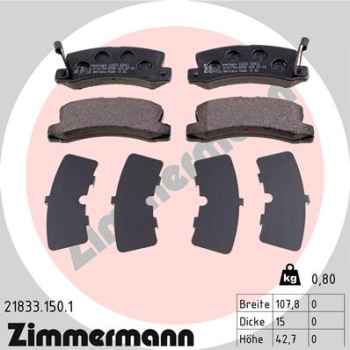 Zimmermann Brake pads for TOYOTA CAMRY Kombi (_V1_) rear