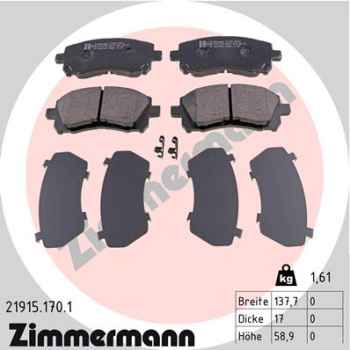 Zimmermann Brake pads for SUBARU IMPREZA Coupe (GFC) front